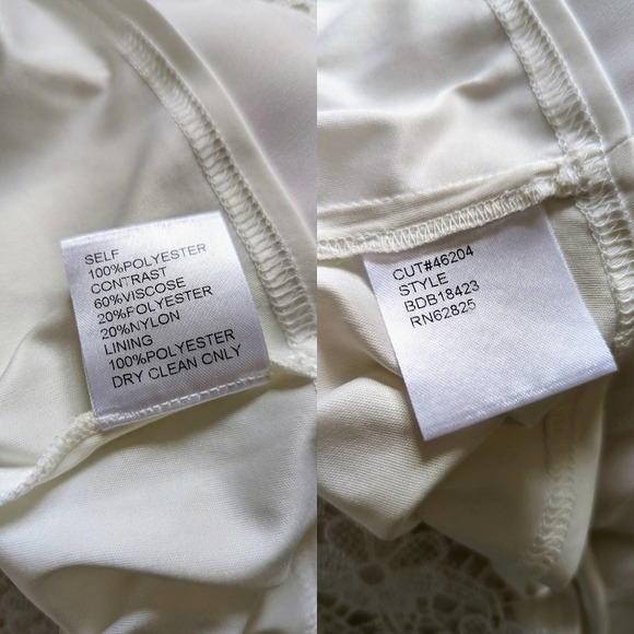 Tadashi Shoji Koa Floral Embroidered White Crepe Bell Sleeve Blouse Size Large - Picture 11 of 14